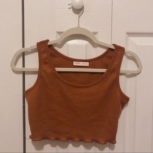 Cropped brown tank top